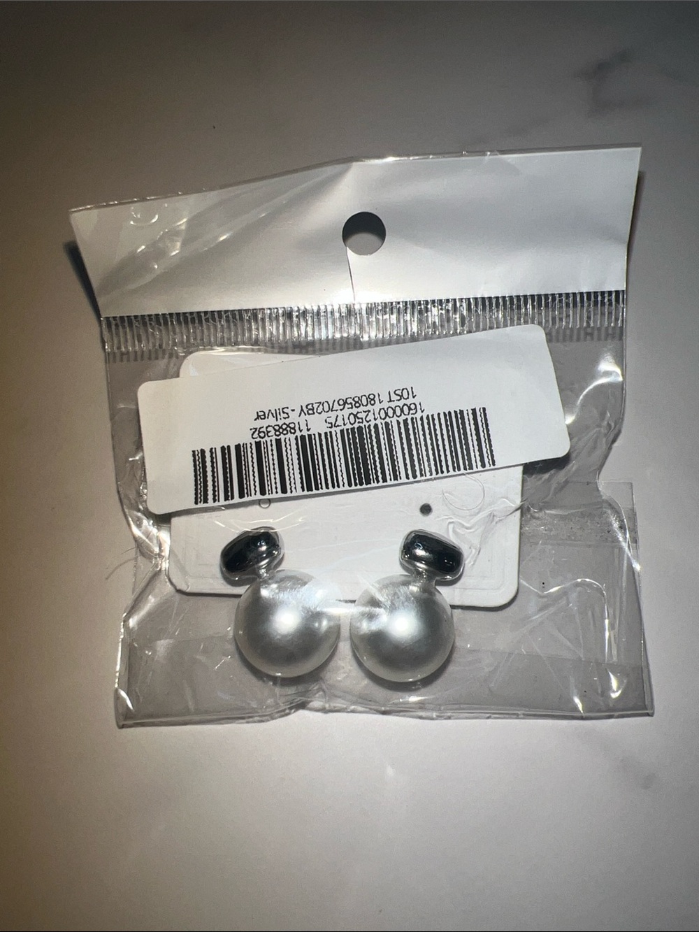 Classic Faux Pearl Stud Earrings NWT White Silver